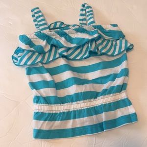 Garanimals blue & white one shoulder shirt